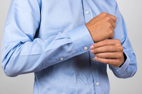 Twill weave dress shirt in blue