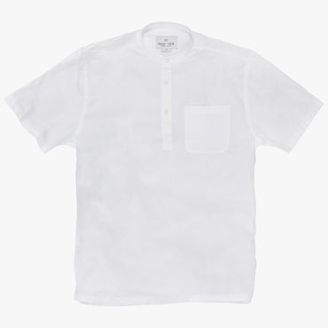 Band Collar popover in white twill - Lynd - Splay