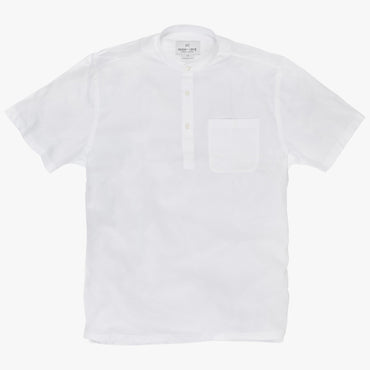Band Collar popover in white twill - Lynd - Splay