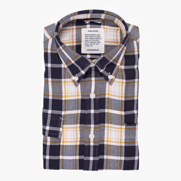 Indigo Yellow Plaid - Medium Weight Field Shirt - Swanson