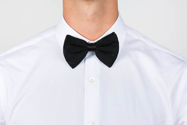 Club collar shirt with a black bowtie