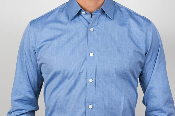 End-on-end blue weave shirt