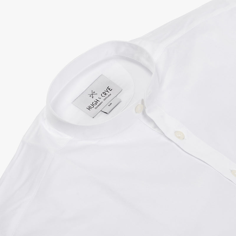 Band Collar popover in white twill - Lynd - Detail