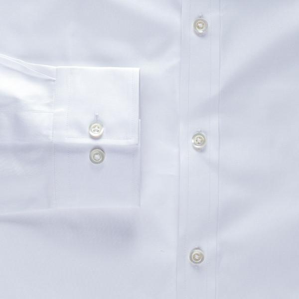 convertible barrel cuff shirt in white solid 120s poplin - mayfair - detail