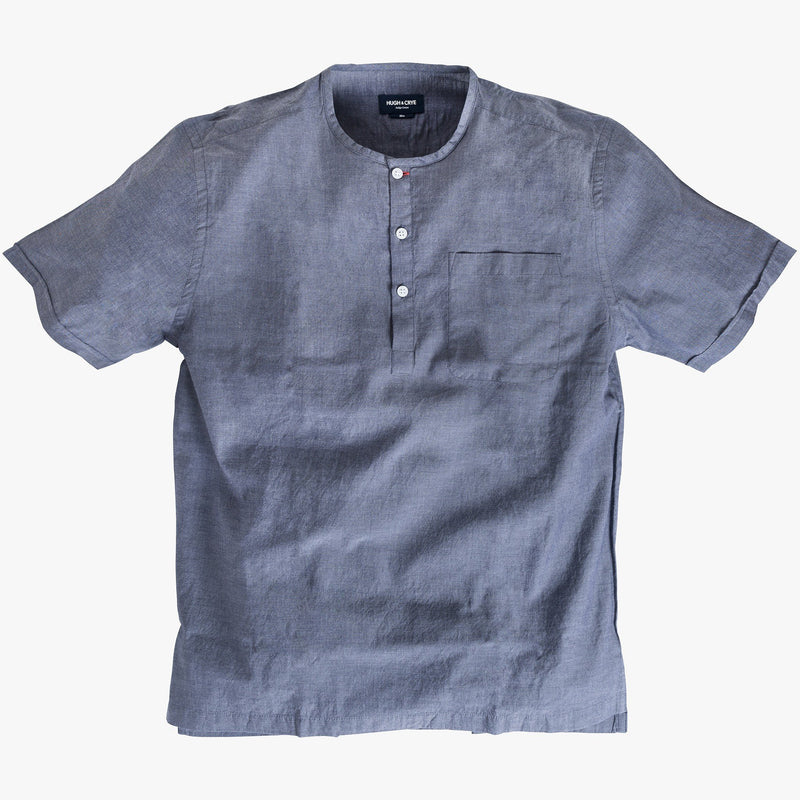 Collarless popover with indigo blue - Pampelonne - Splay