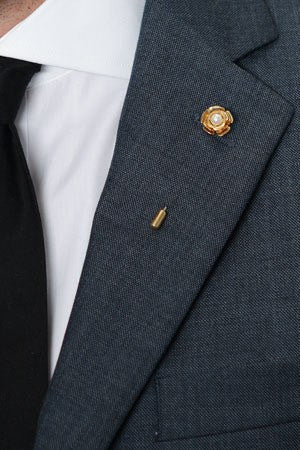 Pearl Rose Lapel Pin – Hugh & Crye - 1