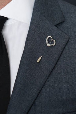 Silver Heart Lapel Pin – Hugh & Crye - 1