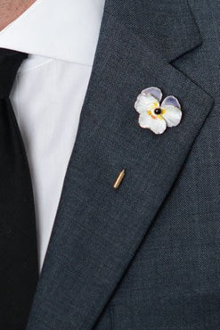 White Poppy Lapel Pin – Hugh & Crye - 1