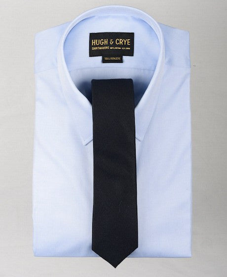 Agency Navy Sharkskin Tie – Hugh & Crye - 2