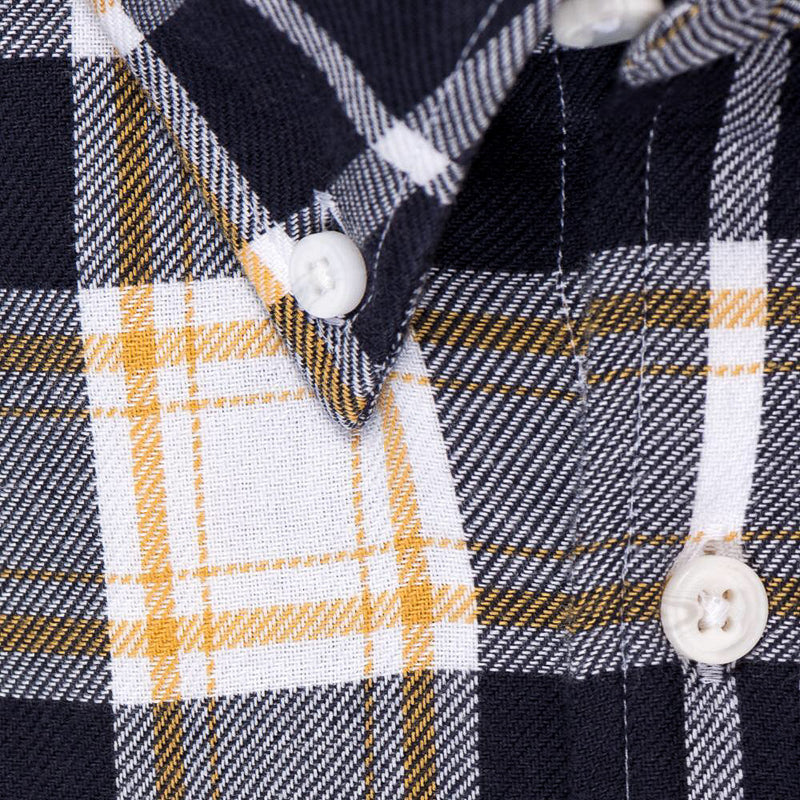 Indigo Yellow Plaid - Medium Weight Field Shirt Fabric - Swanson